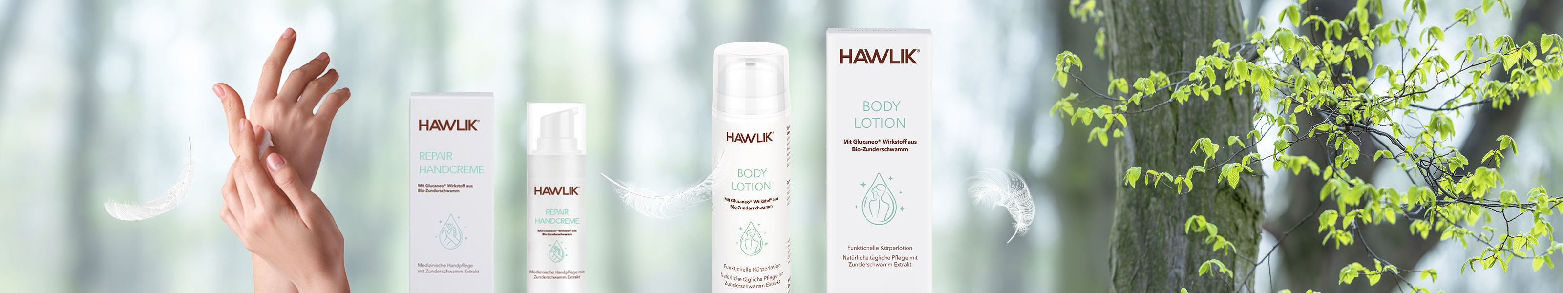 Kosmetik, Handcreme, Körperlotion mit Zunderschwamm