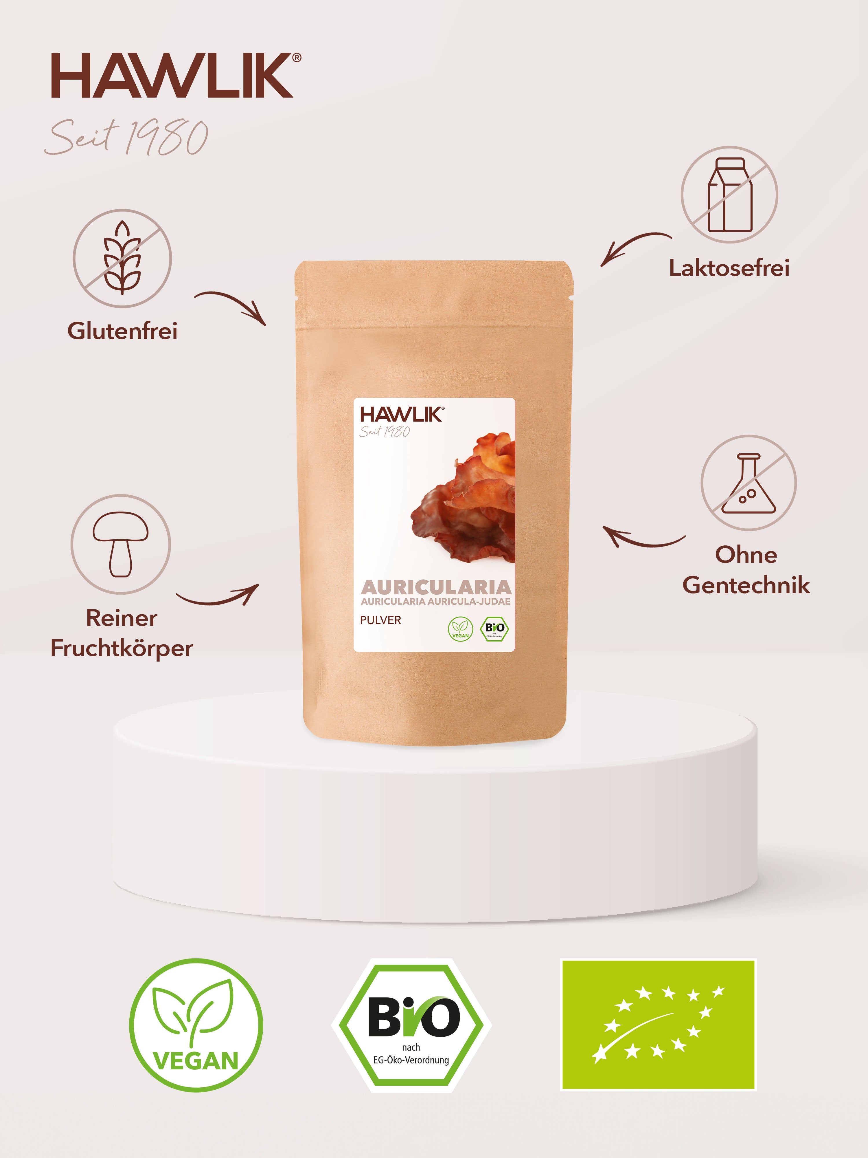 HAWLIK Organic Auricularia Powder