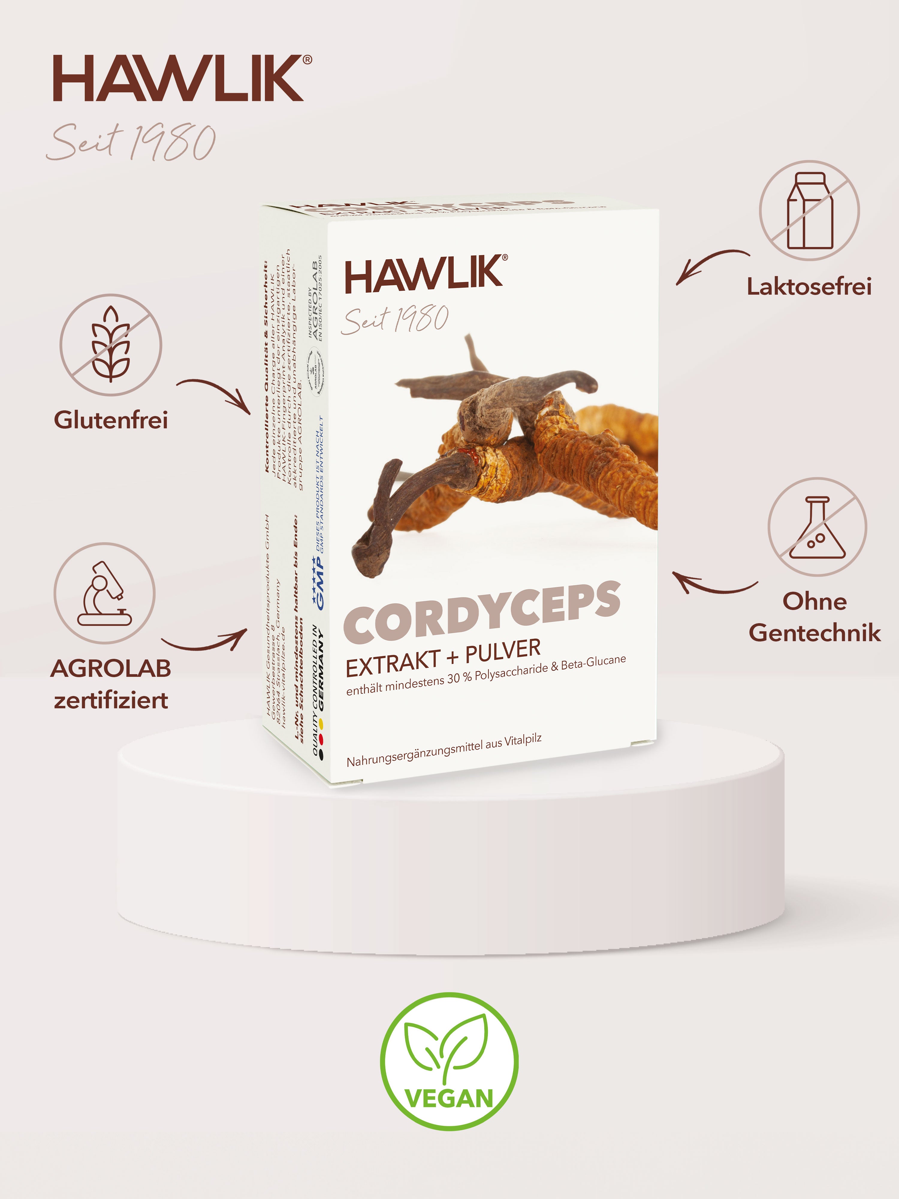 HAWLIK Cordyceps Extrakt + Pulver