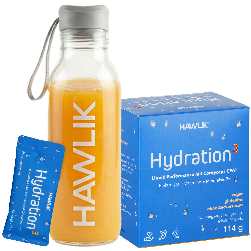 Hydration Pulver Sticks mit Flasche