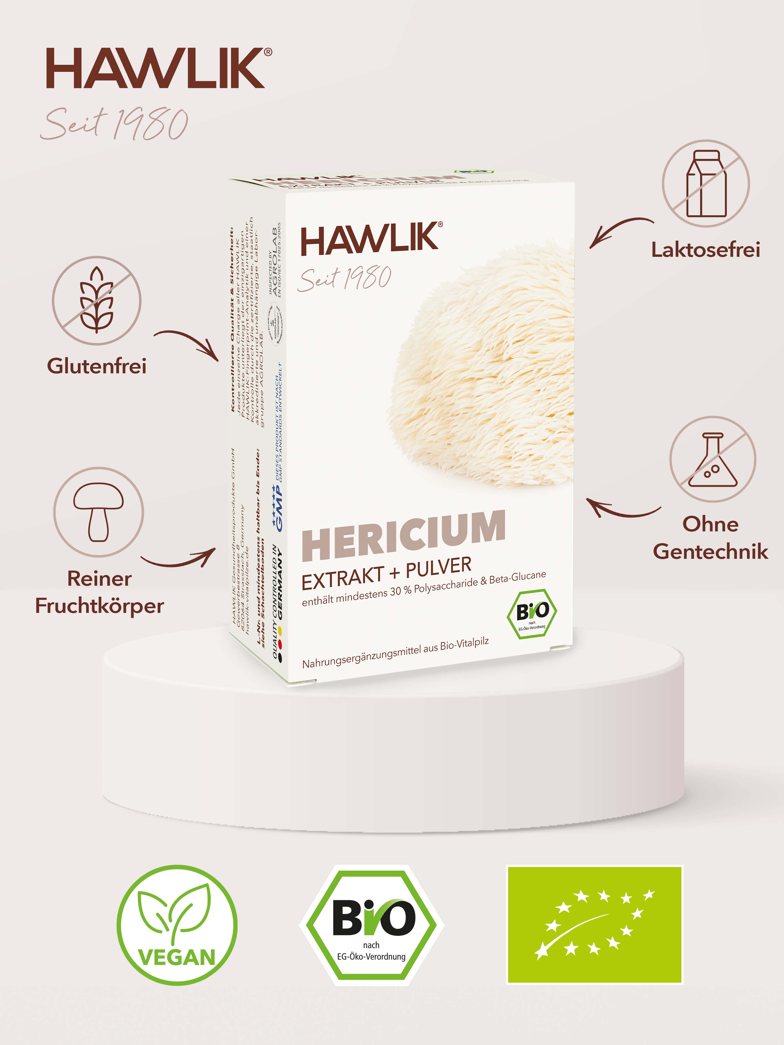 Extrait d'Hericium Bio HAWLIK + Capsules de Poudre