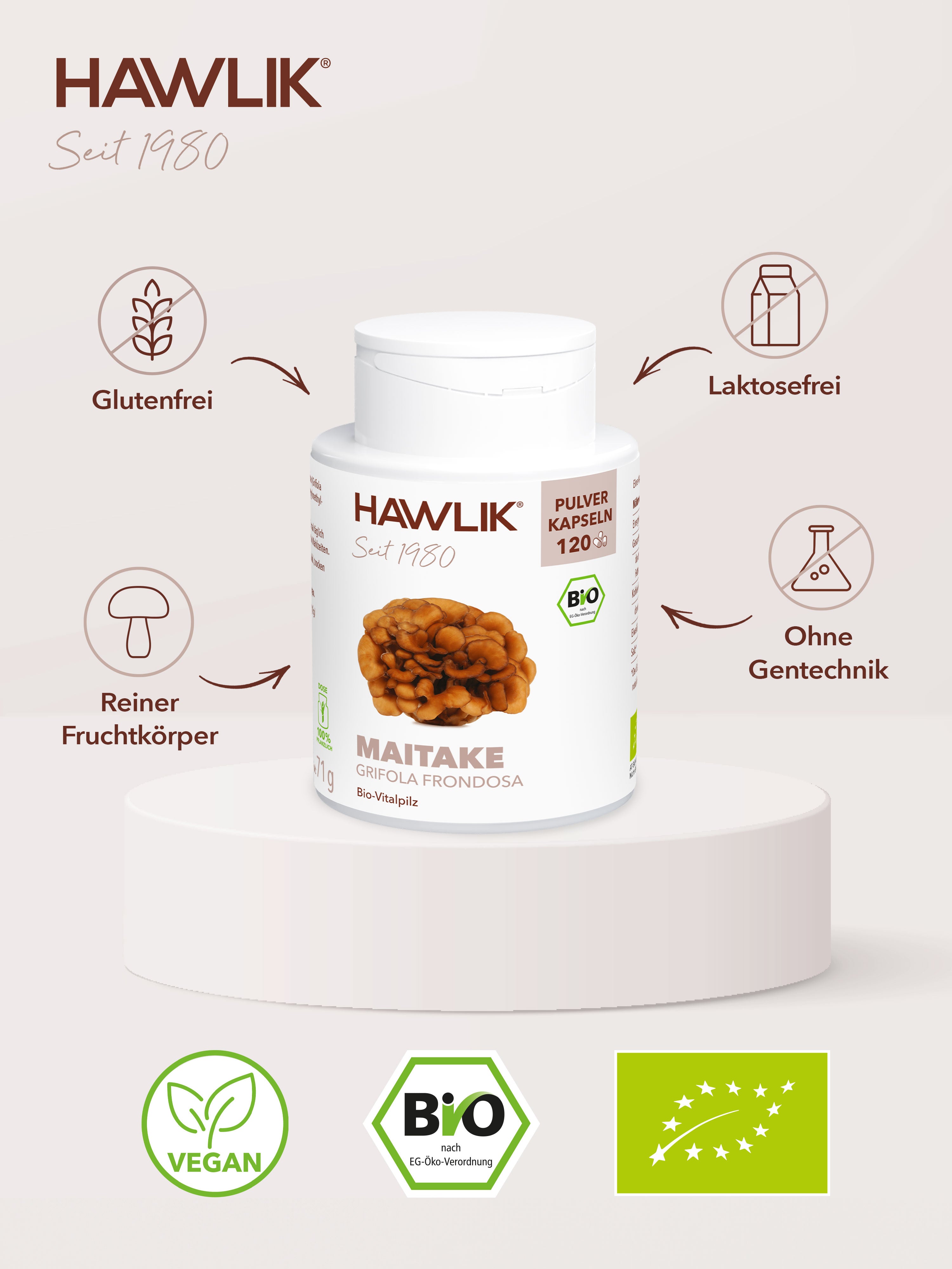 HAWLIK Bio Maitake Pulver Kapseln