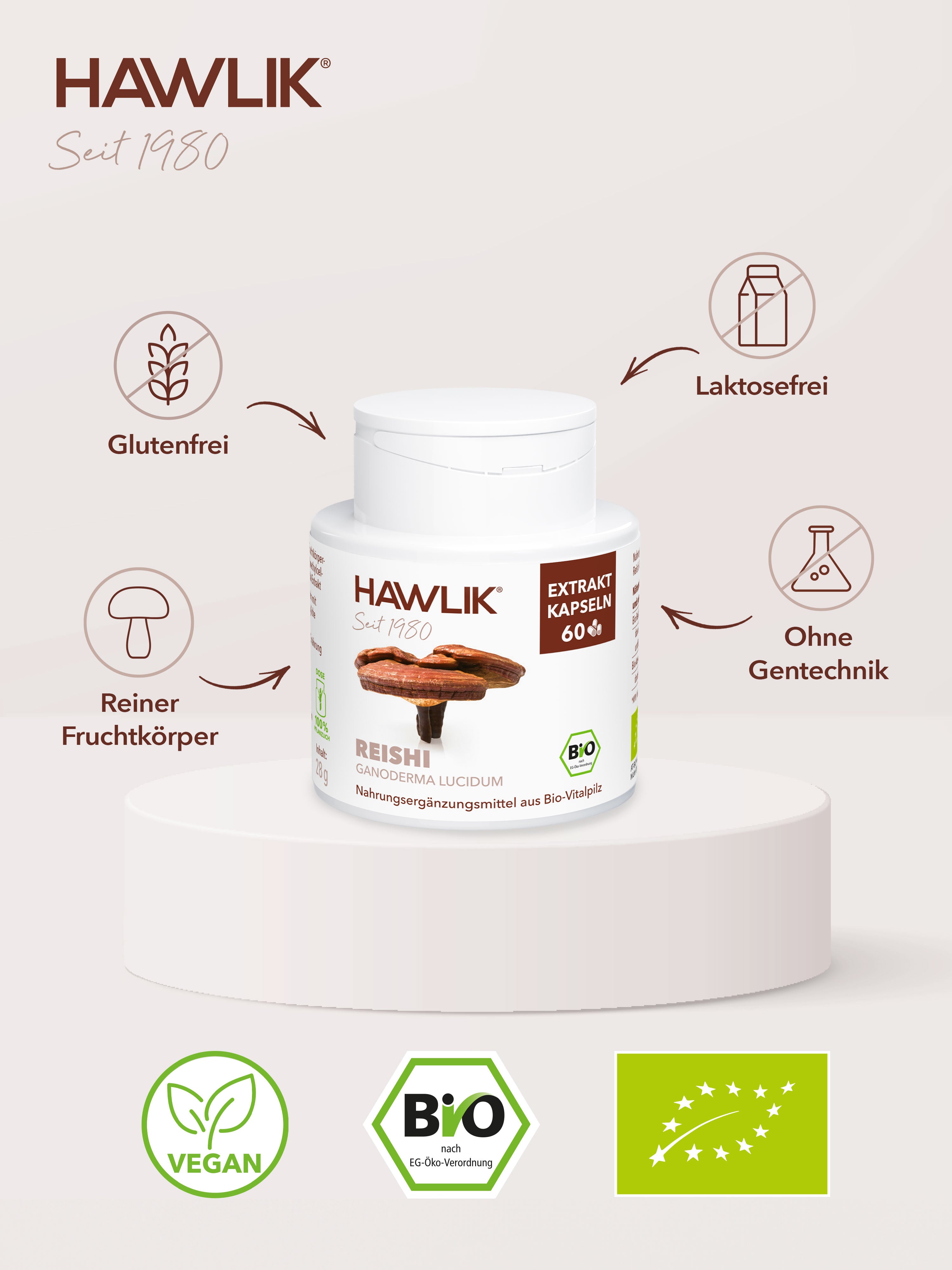 HAWLIK Bio Reishi Extrakt Kapseln