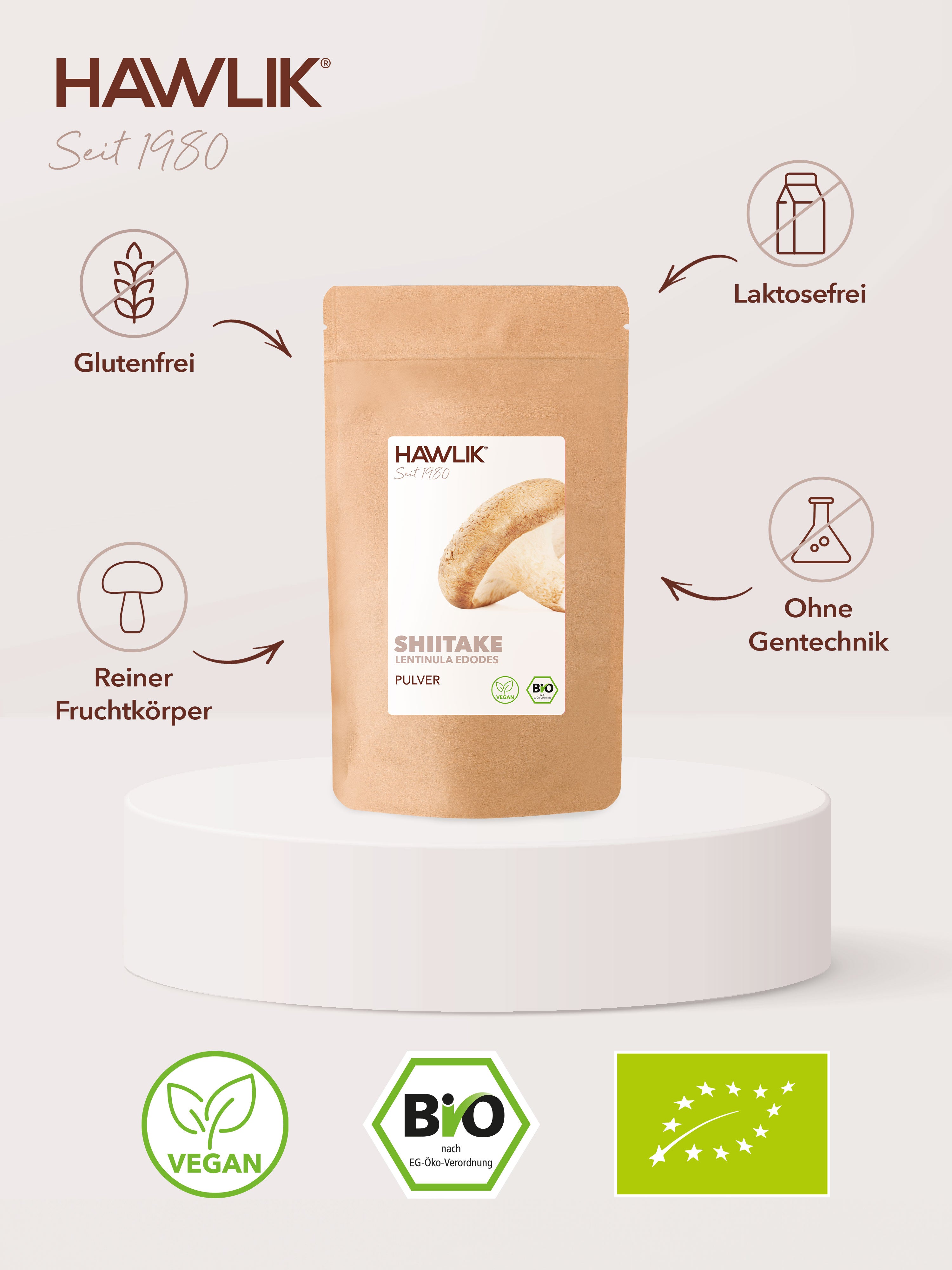 HAWLIK Bio Shiitake Pulver