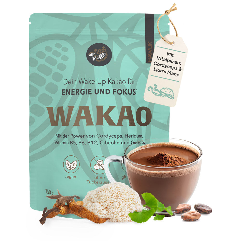 WAKAO Pilz-Kakao für Energie und Fokus