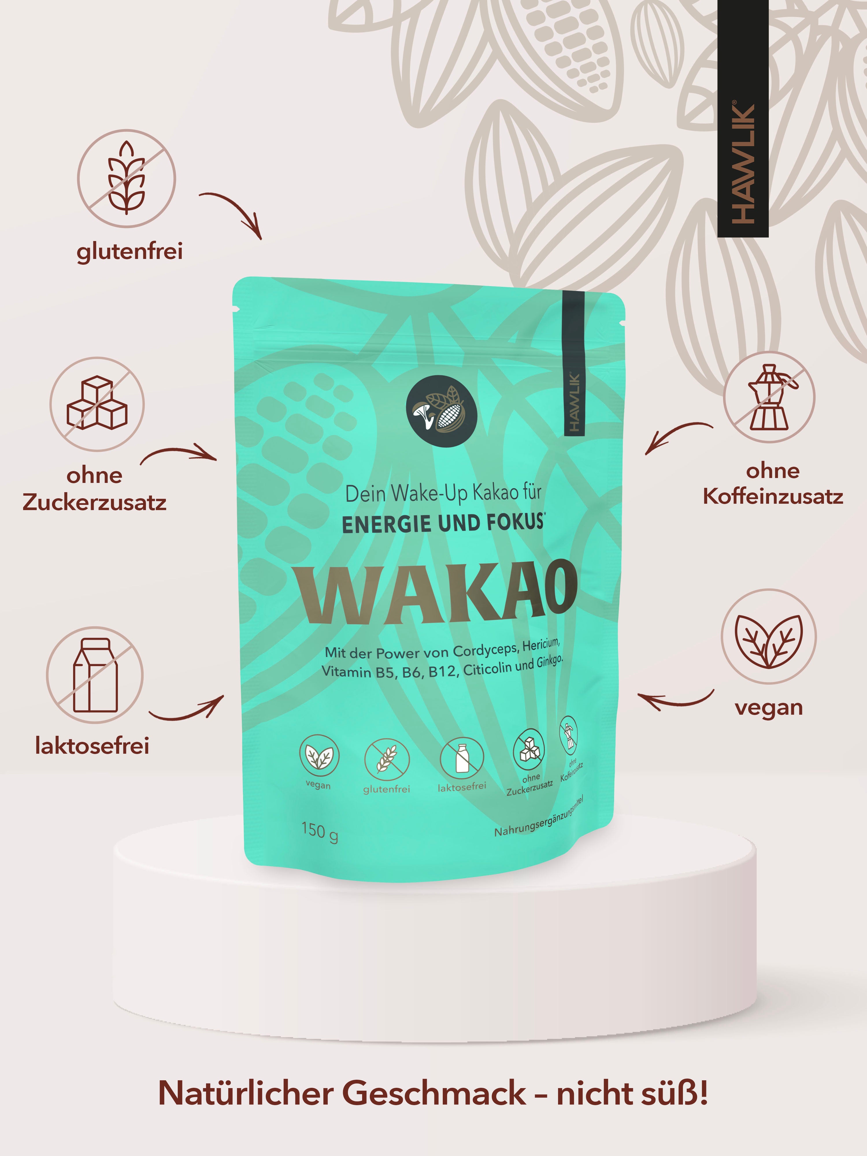 Wakao Produktansicht mit Vorteilen