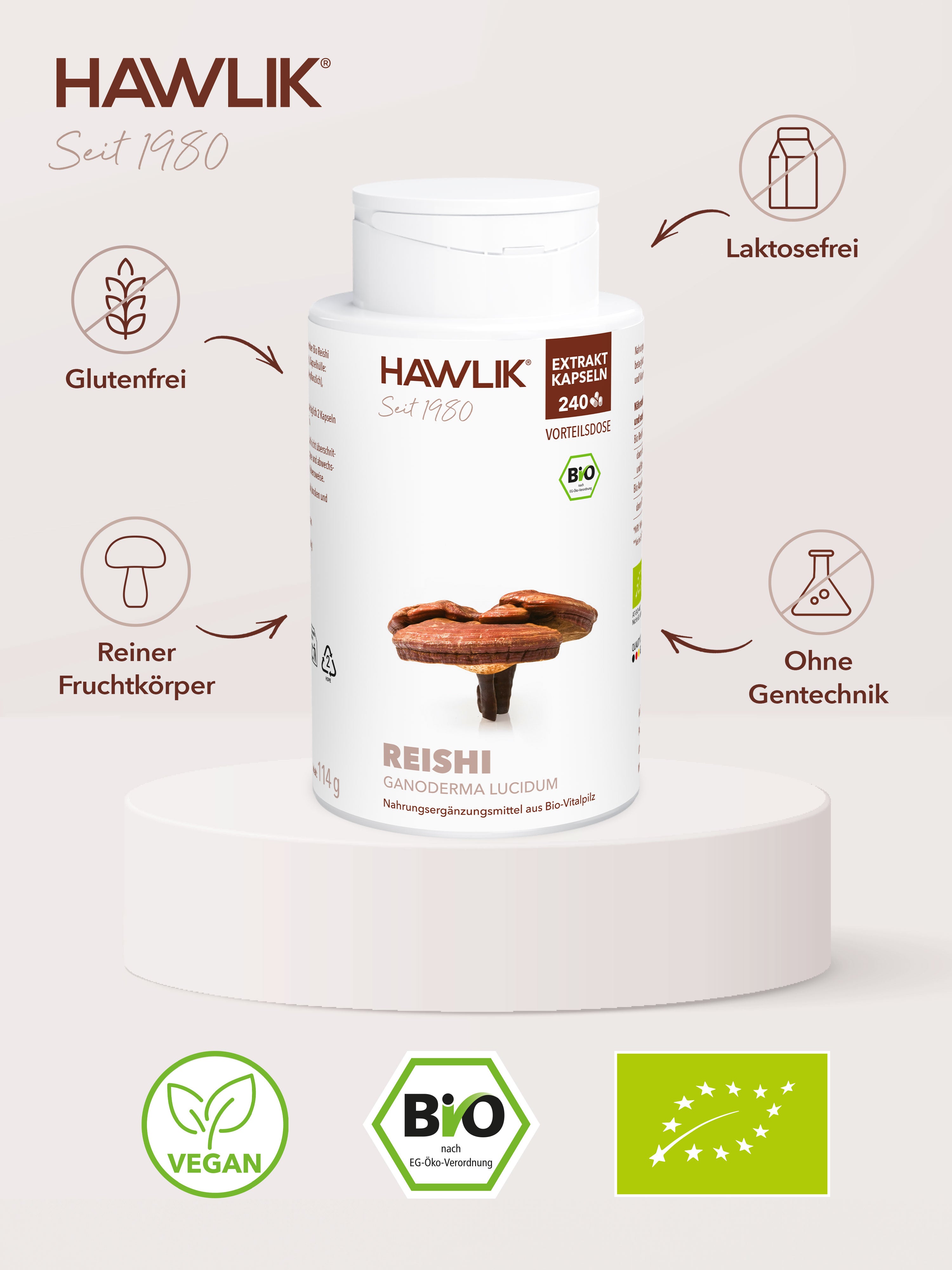 HAWLIK Bio Reishi Extrakt Kapseln