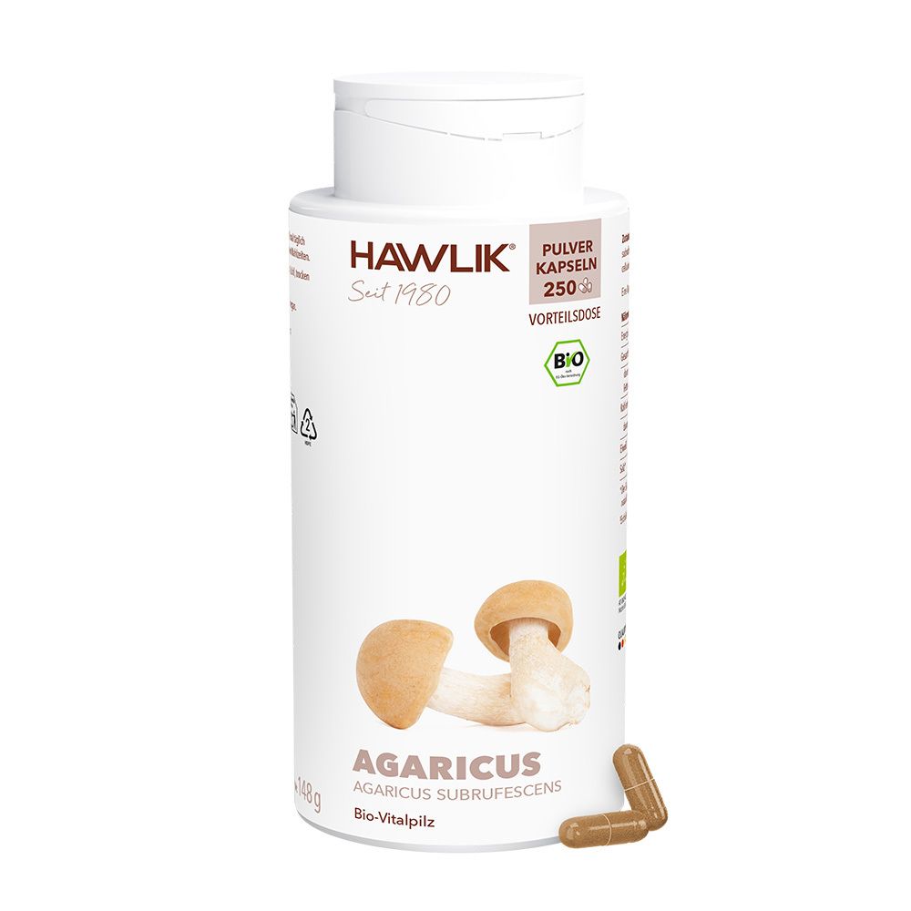 HAWLIK Bio Agaricus 250 Pulver Kapseln
