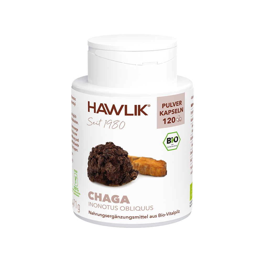 HAWLIK Bio Chaga 120 Pulver Kapseln