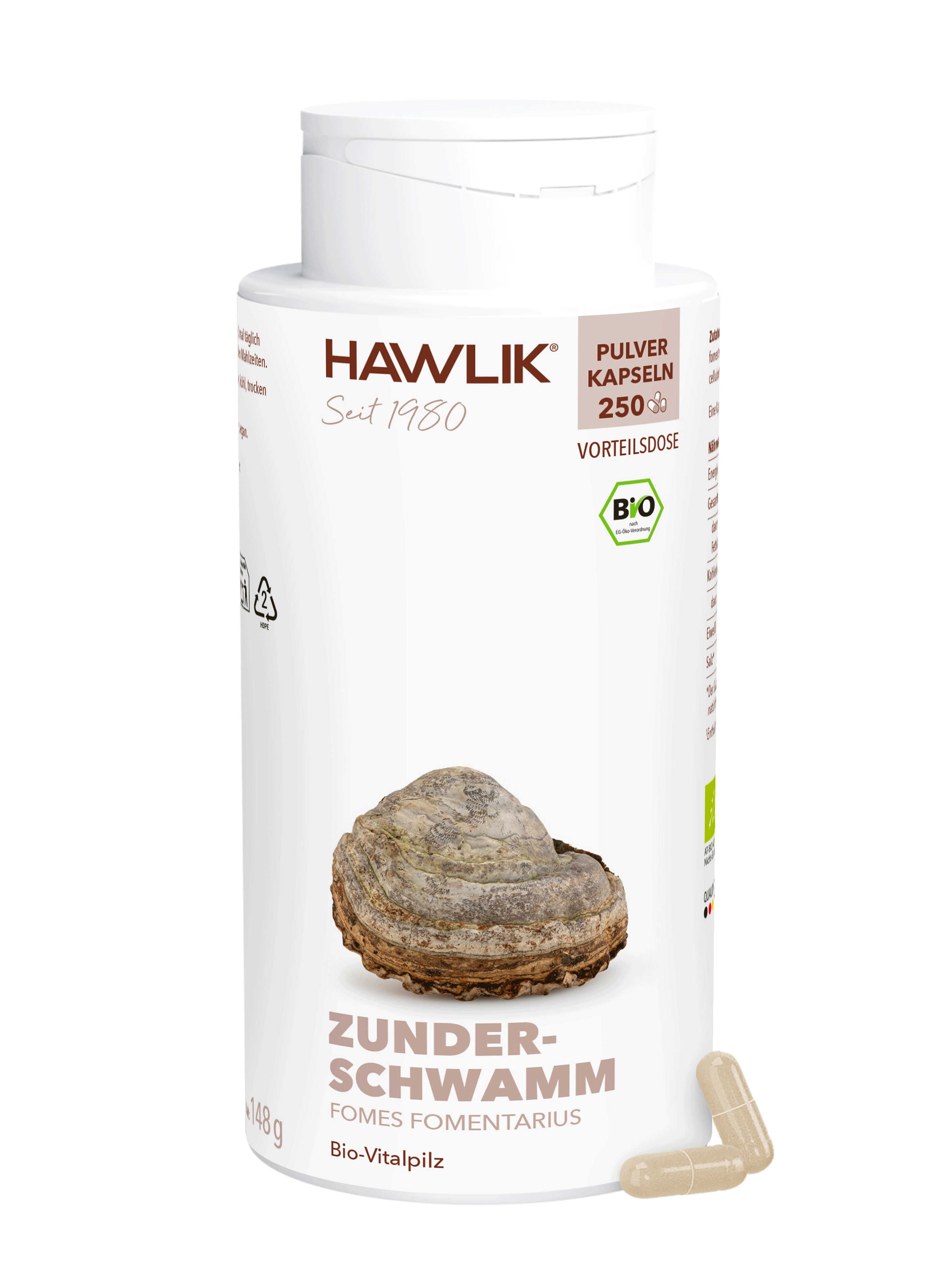 HAWLIK Zunderschwamm 250 Pulver Kapseln