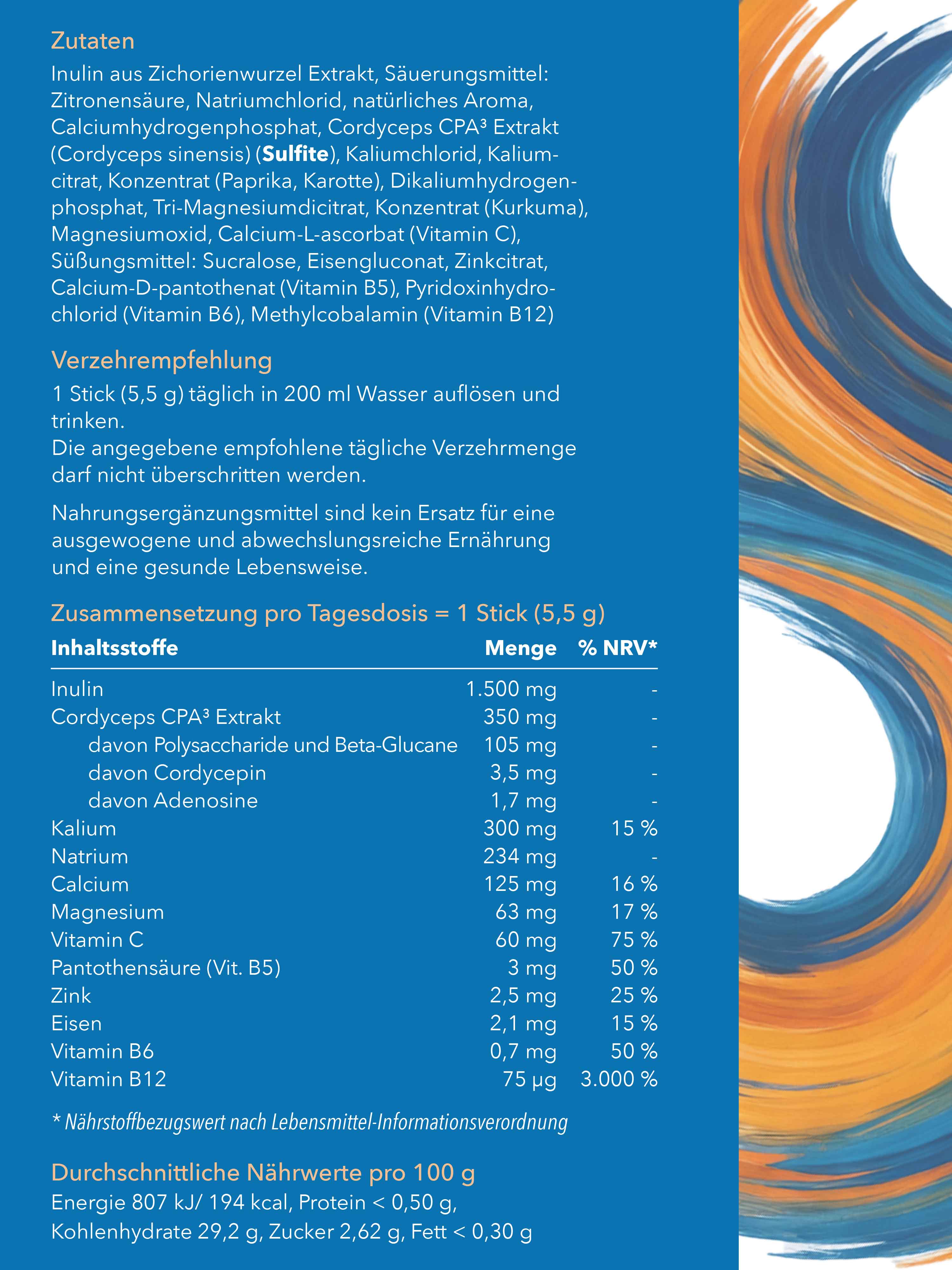 Hydration3 Pulver Sticks Inhaltsstoffe