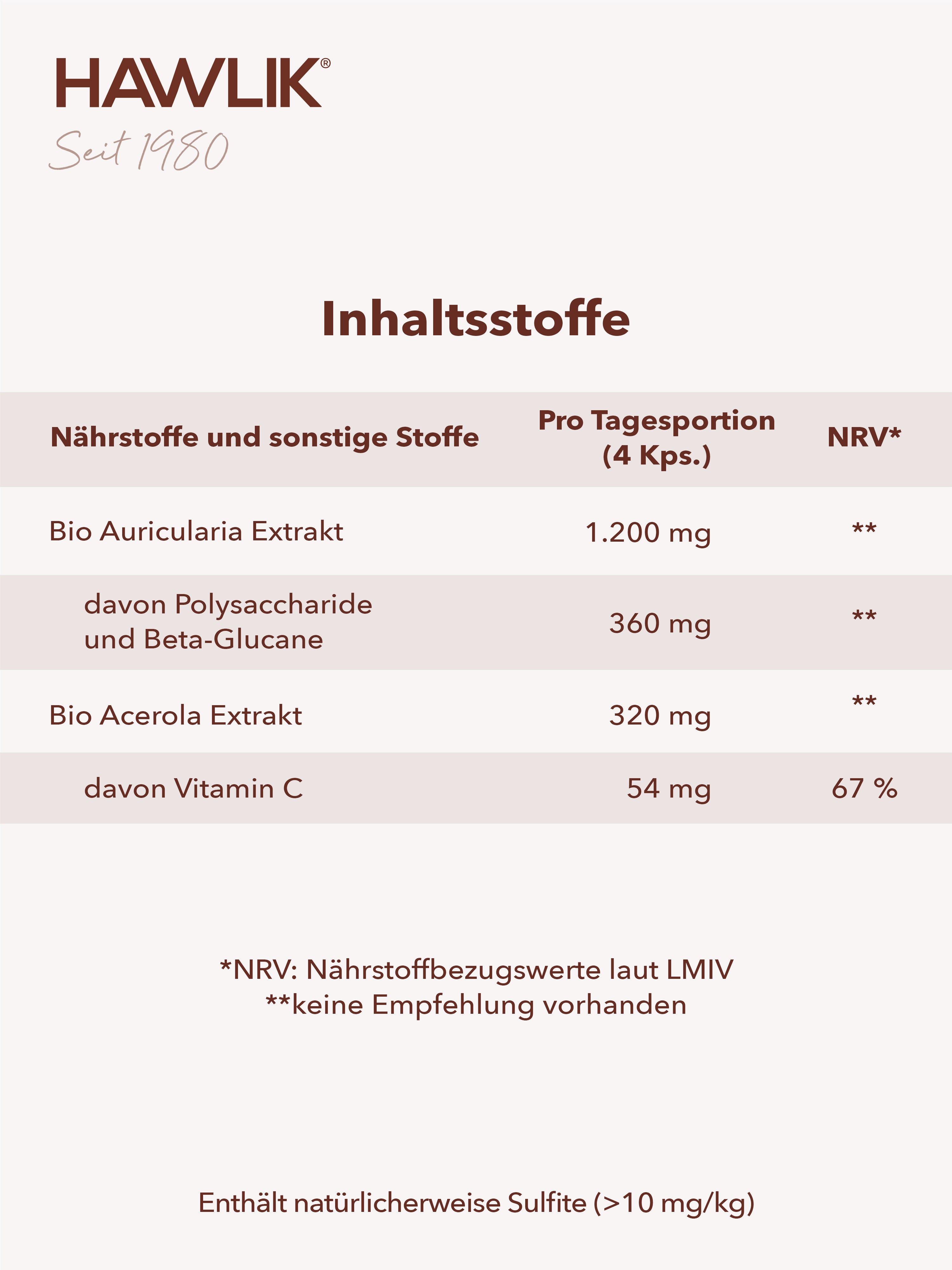 HAWLIK Organic Auricularia Extract Capsules