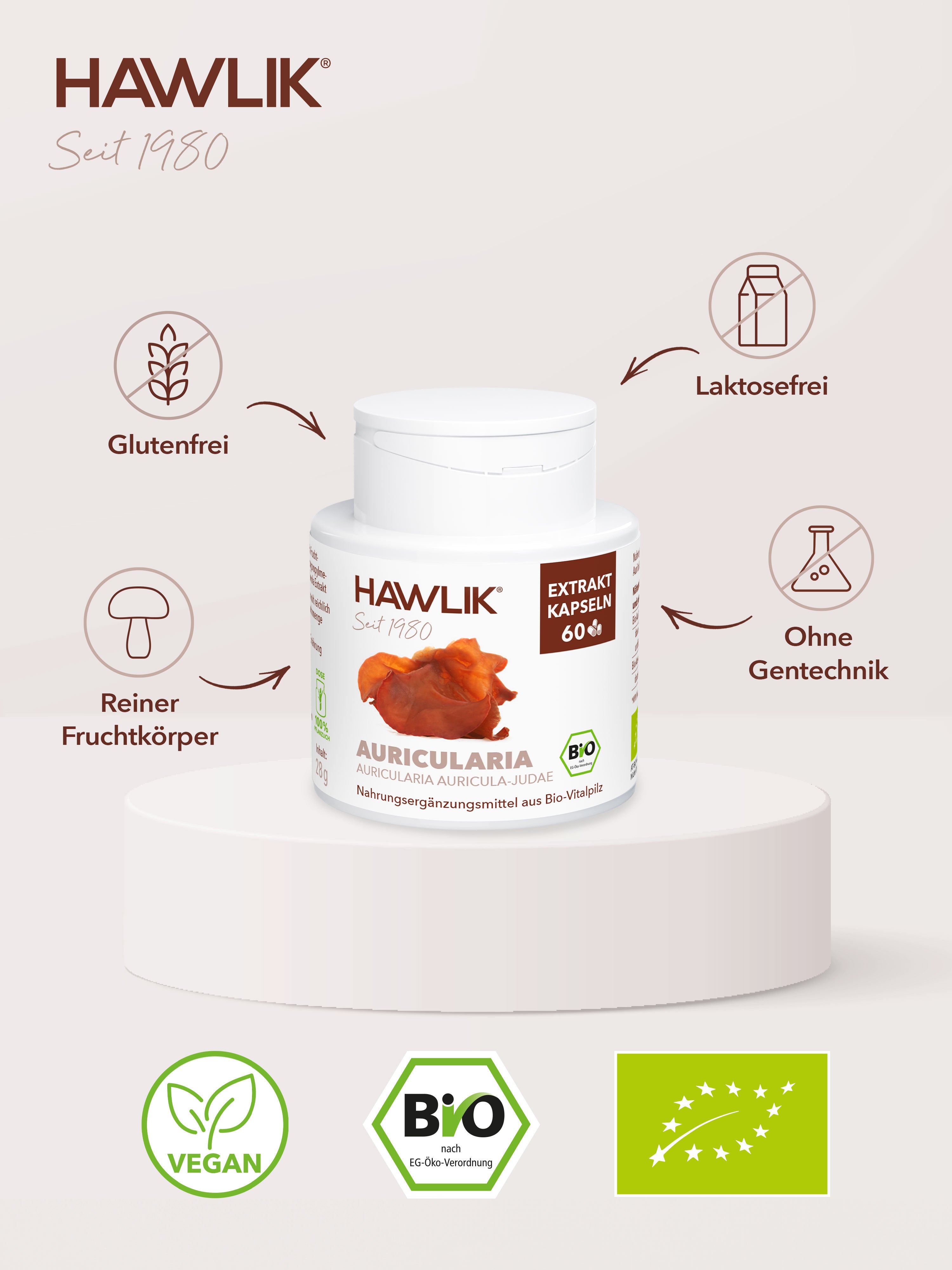 HAWLIK Organic Auricularia Extract Capsules