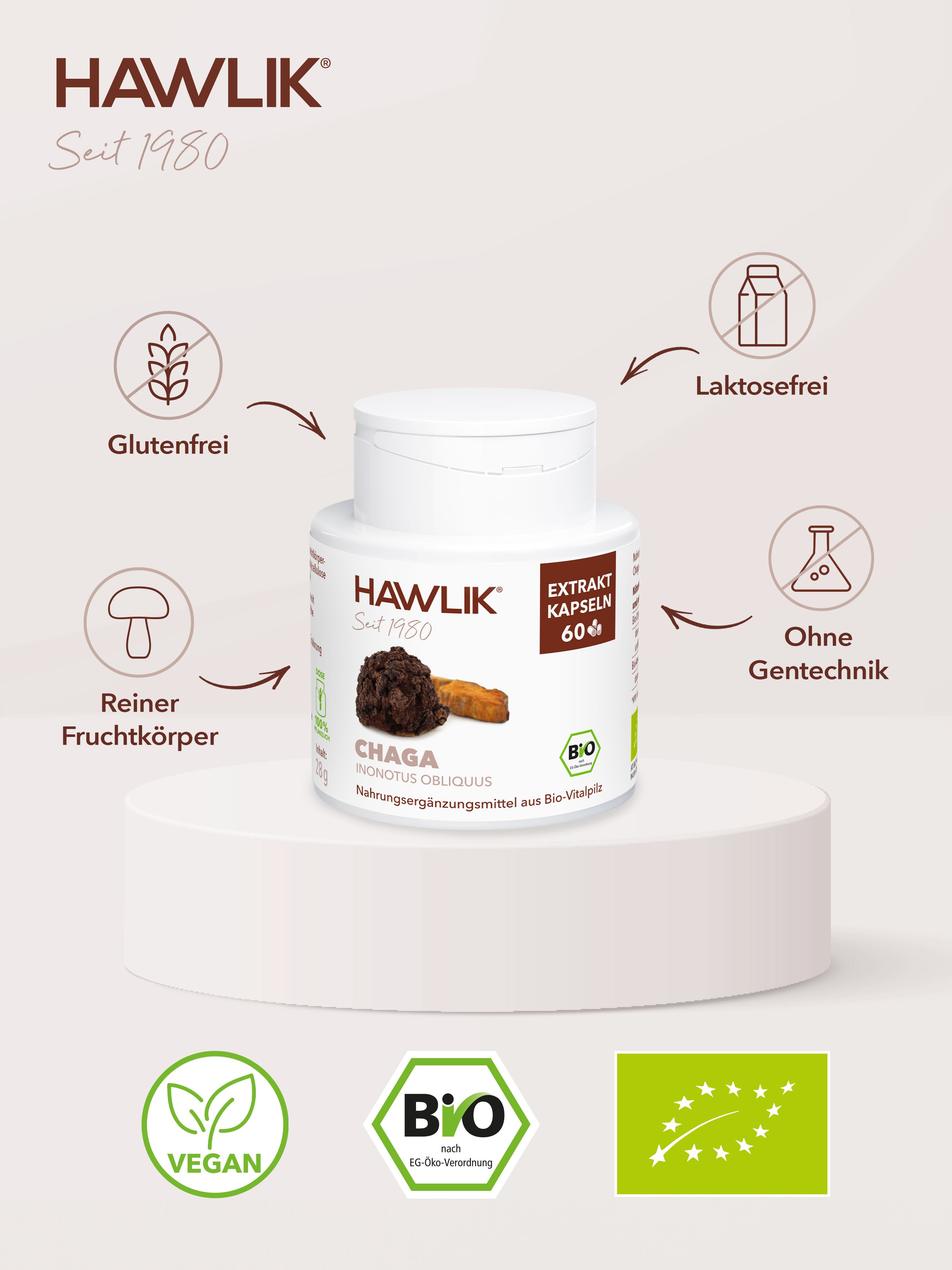 HAWLIK Bio Chaga Extrakt Kapseln