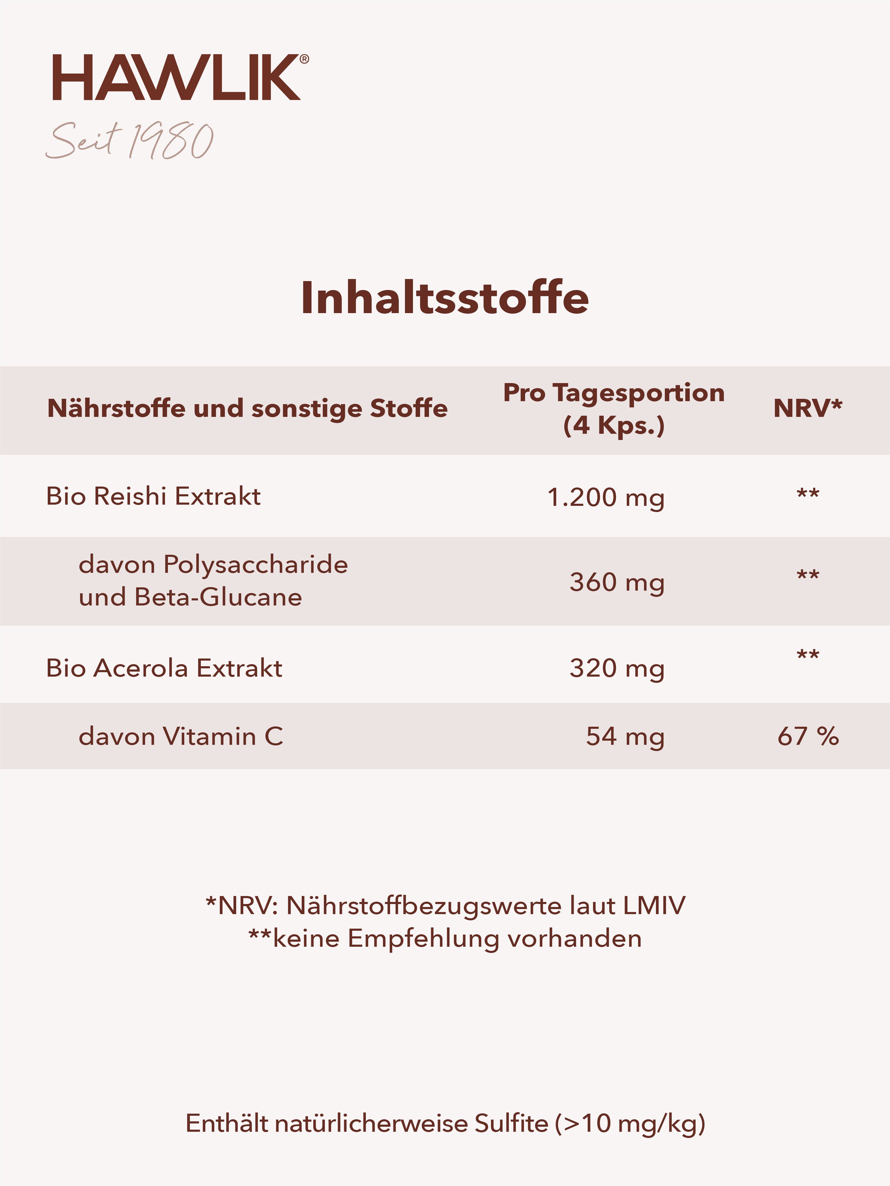 HAWLIK Bio Reishi Extrakt Kapseln