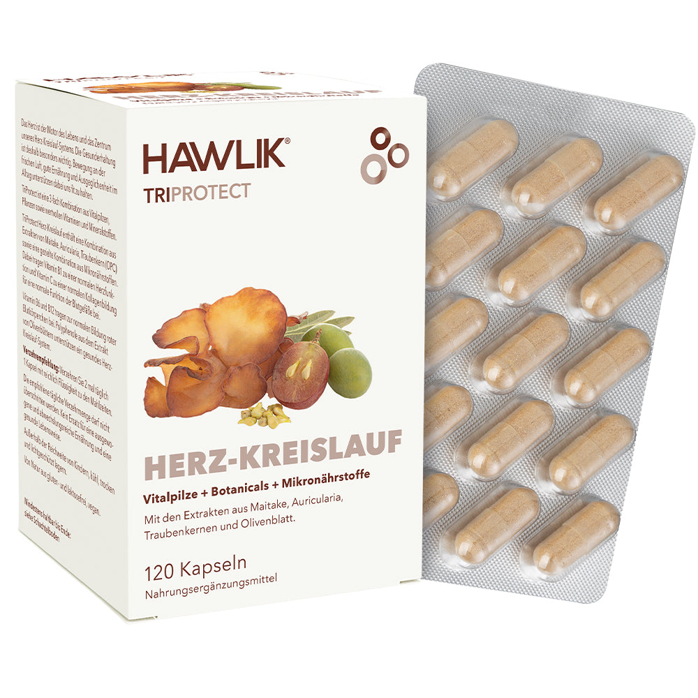 HAWLIK TriProtect Verpackung mit Blister 120 Kapseln Herz-Kreislauf