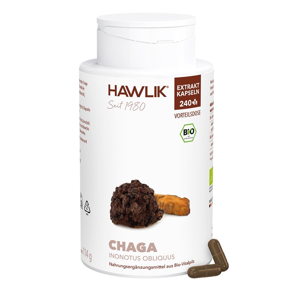 HAWLIK Bio Chaga 240 Extrakt Kapseln