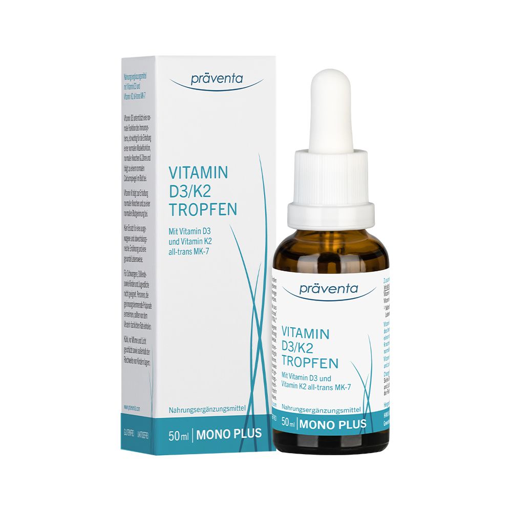 Präventa Vitamin D3/K2 Tropfen vegan 50 ml