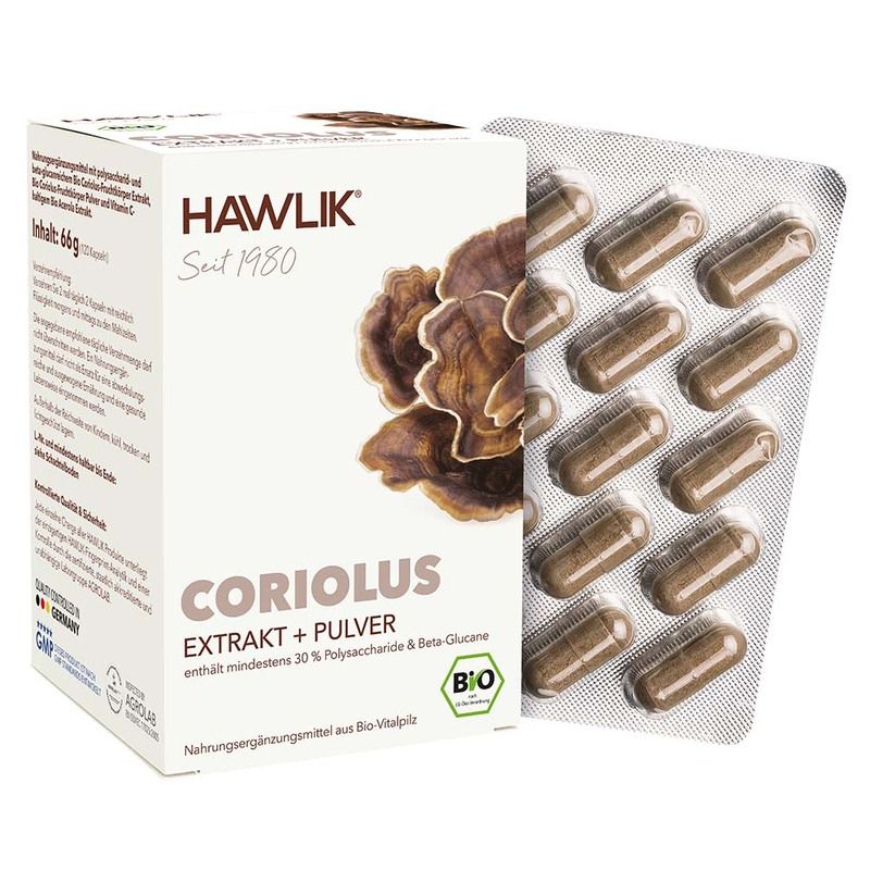 HAWLIK Bio Coriolus Extrakt + Pulver 120