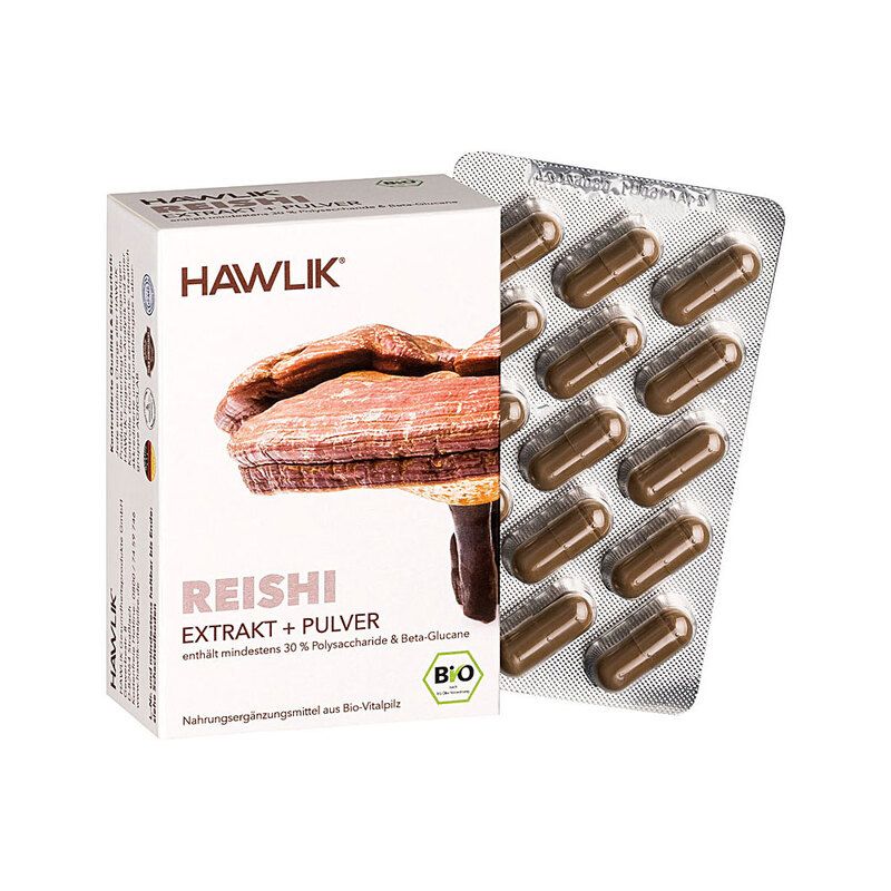 HAWLIK Bio Reishi Extrakt + Pulver Kapseln 60