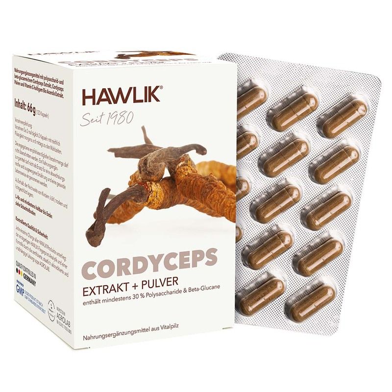 HAWLIK Cordyceps Extrakt + Pulver Kapseln 120