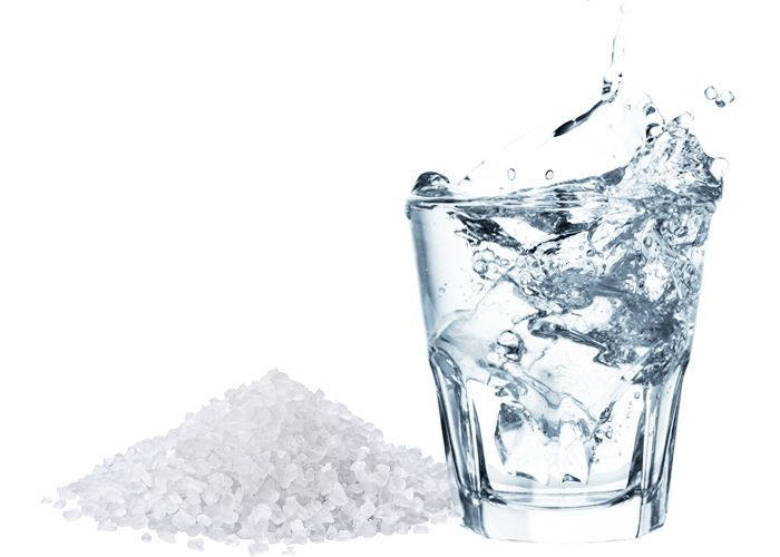 glass of water and salt
